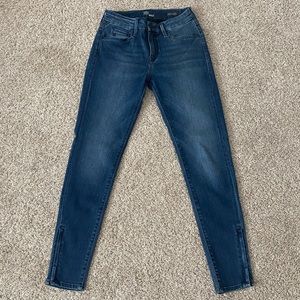 Mavi indigo move Adriana Ankle Zip super skinny jeans denim size 24